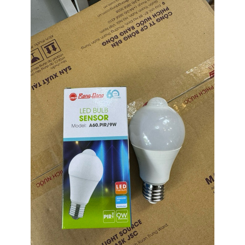 Bóng Đèn cảm biến chuyển động ánh sáng Rạng Đông A60.PIR/9W, hàng chính hãng bảo hành 2 năm