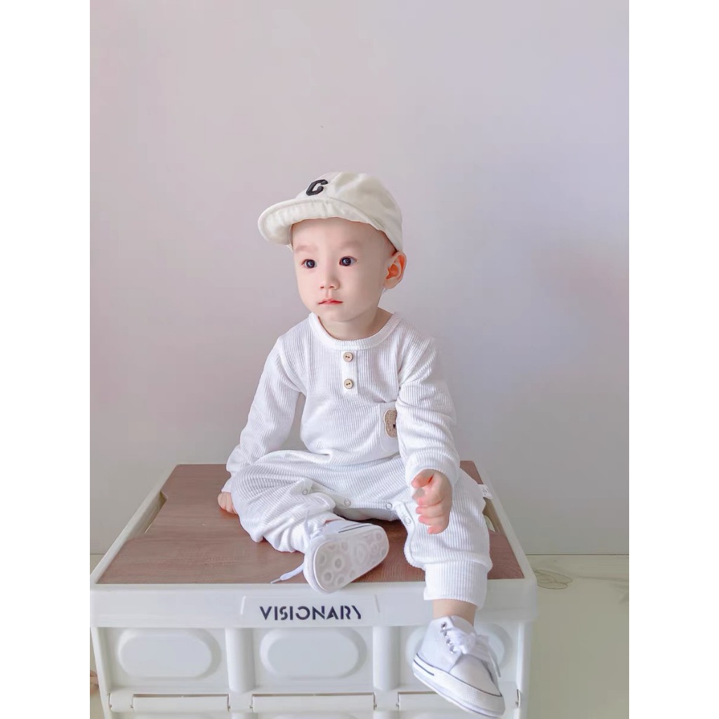 Bodysuit Dài Tay LOTUKA Họa Tiết Gấu, Bộ Body Dài Tay Chất Thun Tăm Cao Cấp, Áo Liền Quần Cho Bé, Quần Áo Trẻ Em 0-1y