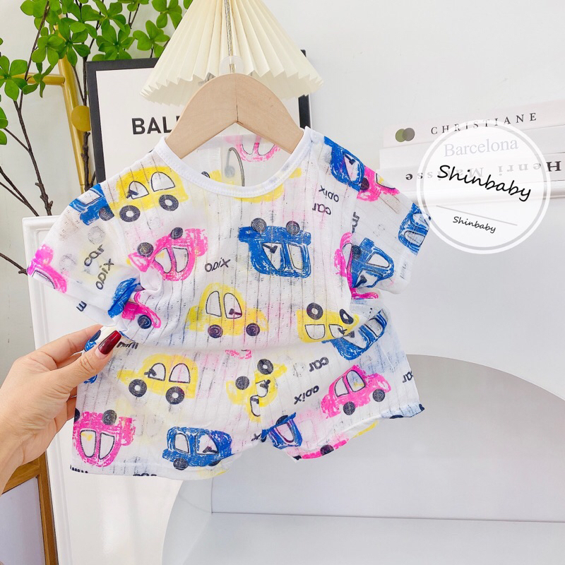 Set 5 bộ cotton giấy cộc tay mềm mát mặc mùa hè cho bé yêu