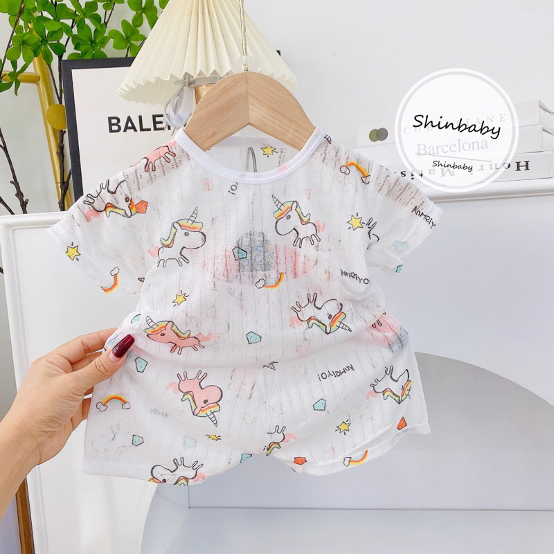 Set 5 bộ cotton giấy cộc tay mềm mát mặc mùa hè cho bé yêu