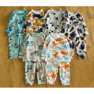 Bộ cotton dài tay bé trai 2-10y