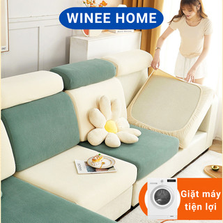 Bọc đệm sofa bọc nệm gối tựa sofa chống xô lệch vải nỉ caro mềm mịn