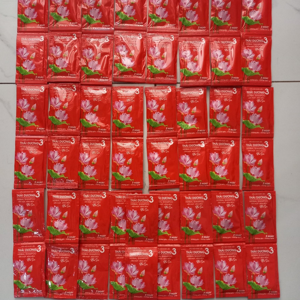 Combo 50 gói Dầu Gội Thái Dương 3 Hoa Sen gói rời y hình