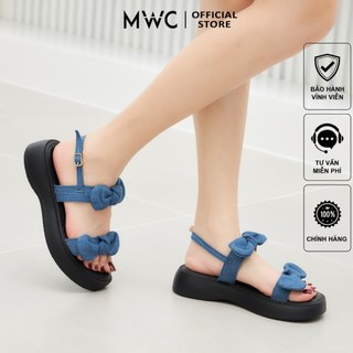 Giày sandal nữ mwc 2429 - sandal nữ hai quai ngang thắt nơ xinh xắn