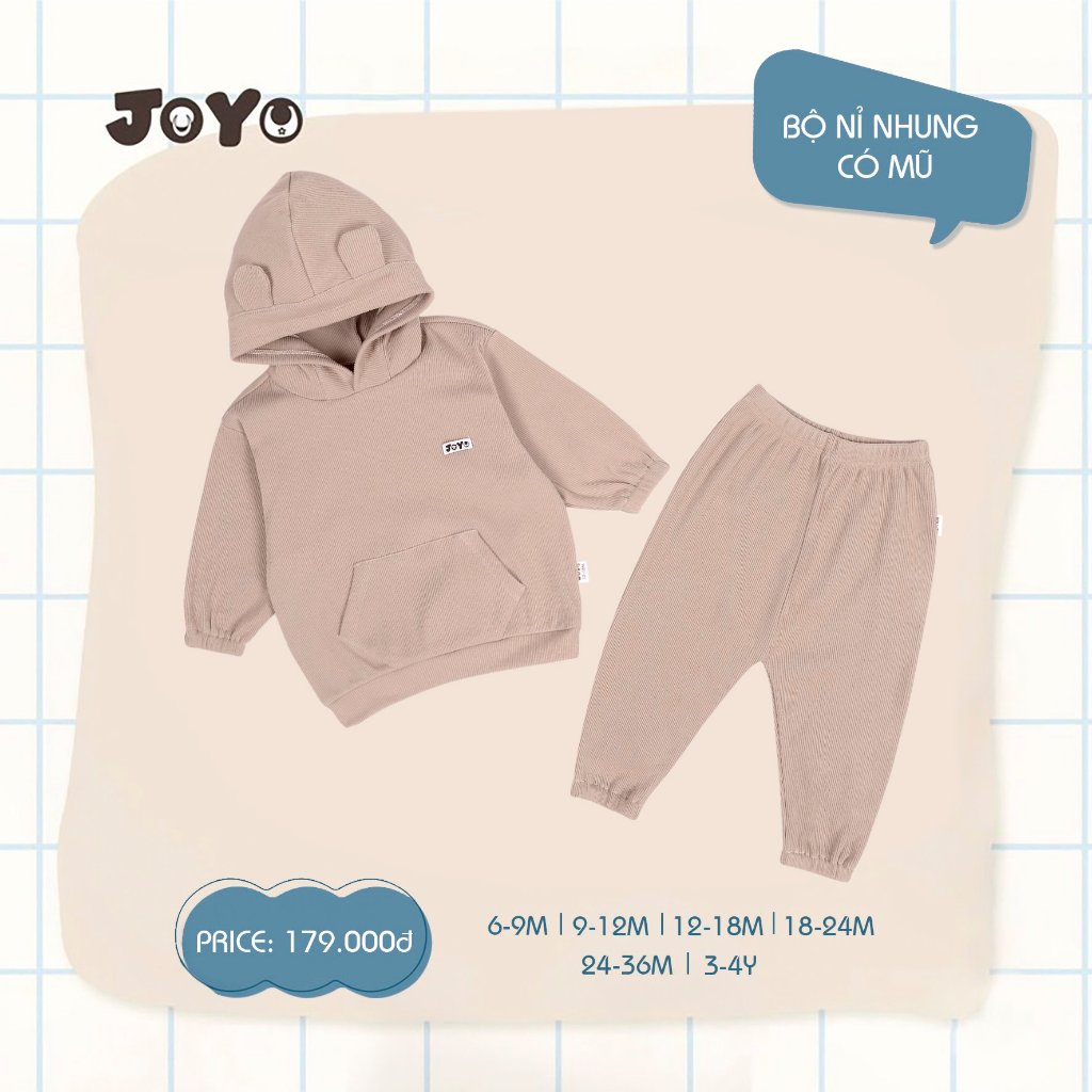 Bộ nỉ nhung có mũ cho bé
