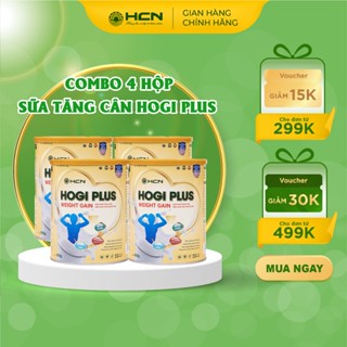 Combo 4 Hộp Sữa Tăng Cân Hogi Plus Weight Gain Lon 900g - Giải Pháp Tăng Cân Cho Người Gầy