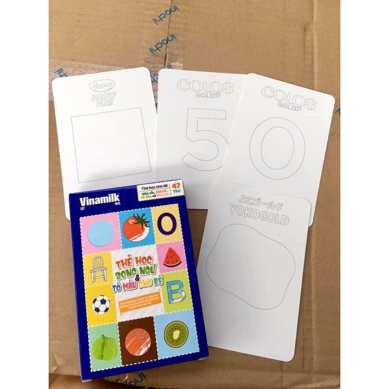 Rẻ- Bộ thẻ học và tô màu cho bé  - HKM từ Vinamilk
