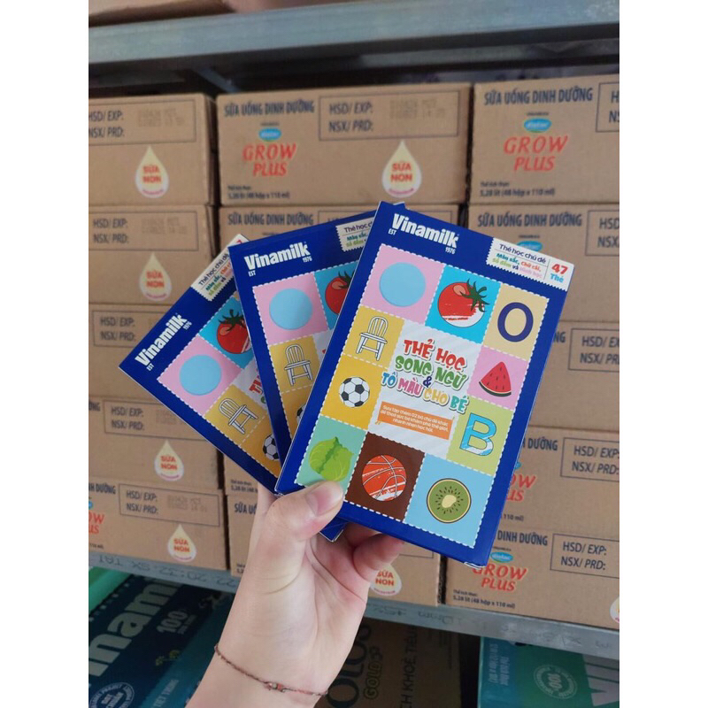 Rẻ- Bộ thẻ học và tô màu cho bé  - HKM từ Vinamilk