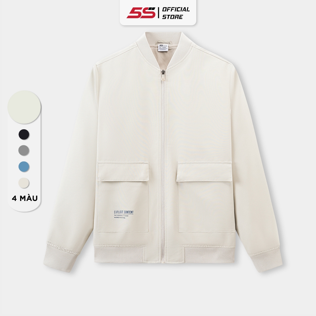 Áo Khoác Bomber Nam 5S FASHION Phom Slimfit, Lót Nỉ Ấm Áp, Thiết Kế Túi Hộp Trẻ Trung(AKB23005)