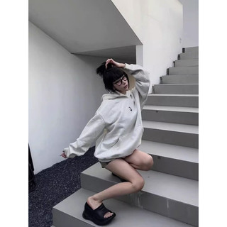 Áo Hoodie Xám Trắng Basic by Cherry.order