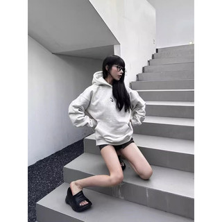 Áo Hoodie Xám Trắng Basic by Cherry.order