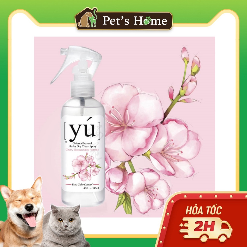 Xịt tắm khô Yú cho chó mèo 145ml
