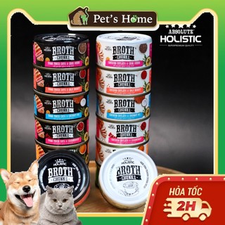 Pate Absolute Holistic Broth Chunks thịt gà, cá ngừ cắt khúc cho chó mèo 80g