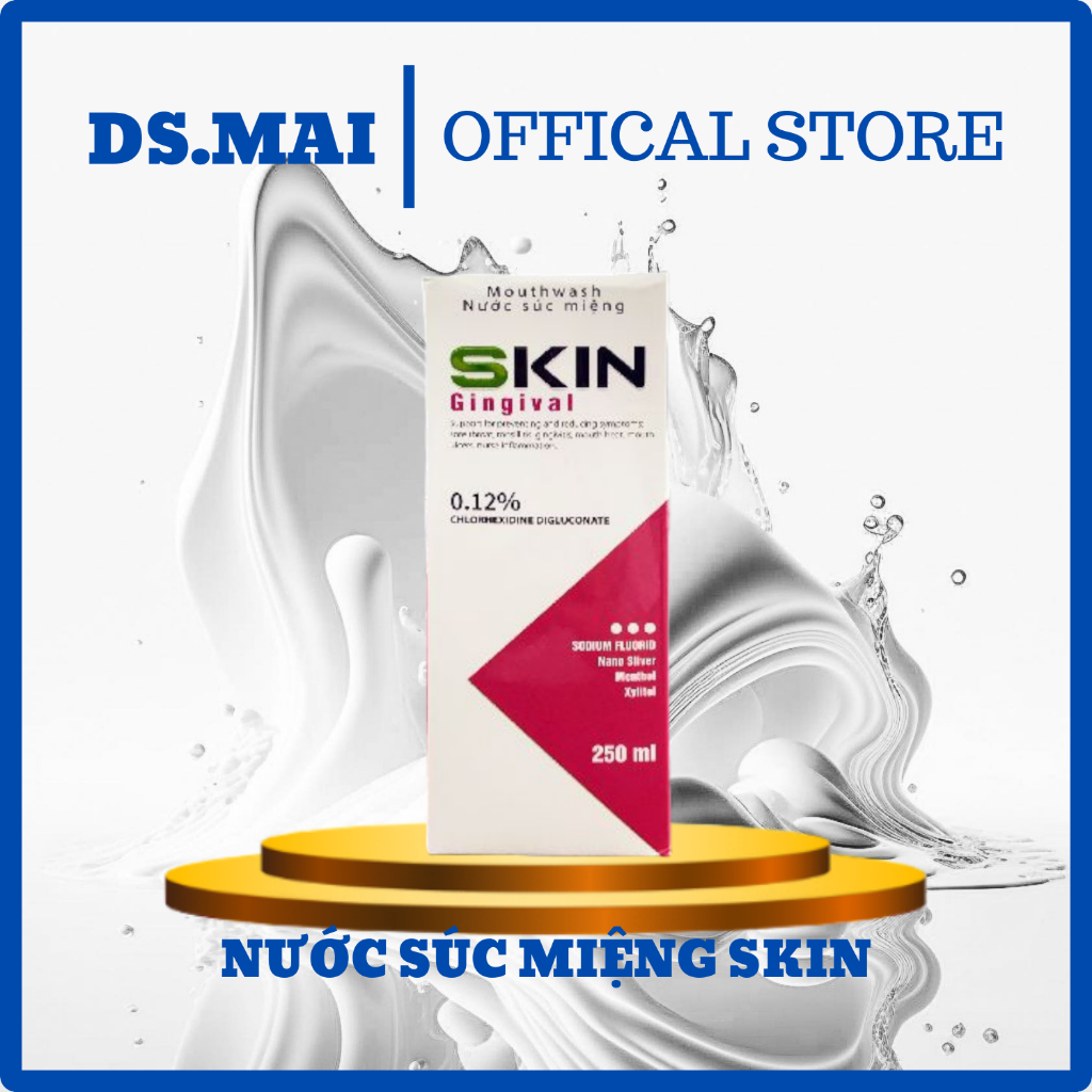 Nước Súc Miệng Skin Diệt Khuẩn Giảm Viêm Loét Miệng Viêm Họng Nấm Miện Khử Mùi Hôi 250ml