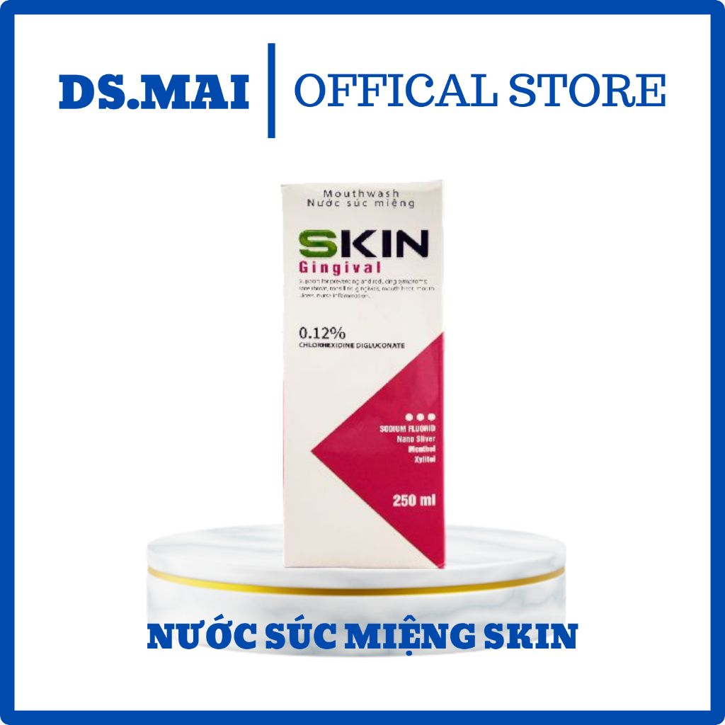 Nước Súc Miệng Skin Diệt Khuẩn Giảm Viêm Loét Miệng Viêm Họng Nấm Miện Khử Mùi Hôi 250ml