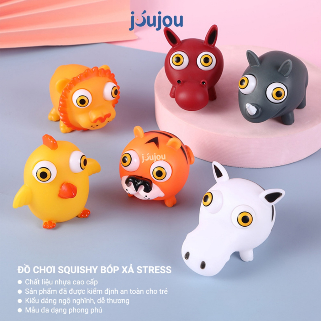 Đồ chơi Squishy nắn bóp đàn hồi giảm stress Jujou, chất liệu nhựa mềm dẻo an toàn cao cấp, đa dạng mẫu mã lựa chọn