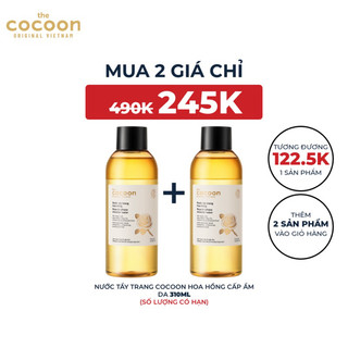 [ Mua 1 tặng 1] Nước tẩy trang hoa hồng Cocoon tẩy sạch makeup & cấp ẩm 140ml/310ml