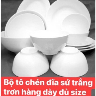 Bát cơm sứ, bát tô sứ, bát mắm sứ, đĩa sứ trắng trơn các loại