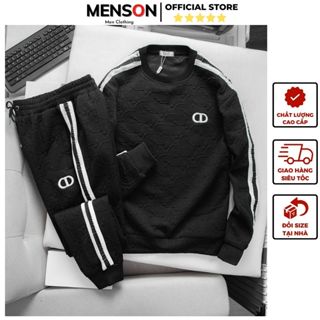  Bộ quần áo nam mùa đông cổ tròn cao cấp dài tay Menson MD87 Đồ bộ thể thao nam thu đông dày dặn 2023 Hàng Xuất Dư 