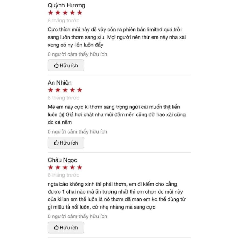 Nước hoa Killian sáng trọng quyến rũ chiết 10ml