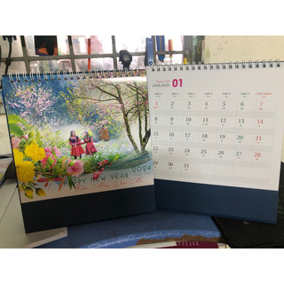 Lịch Tết để bàn 2024 kiểu chữ A, kích thước lịch 18x22 và 19x23 có ô số to để ghi chú, đủ ngày âm dương, Lễ Tết