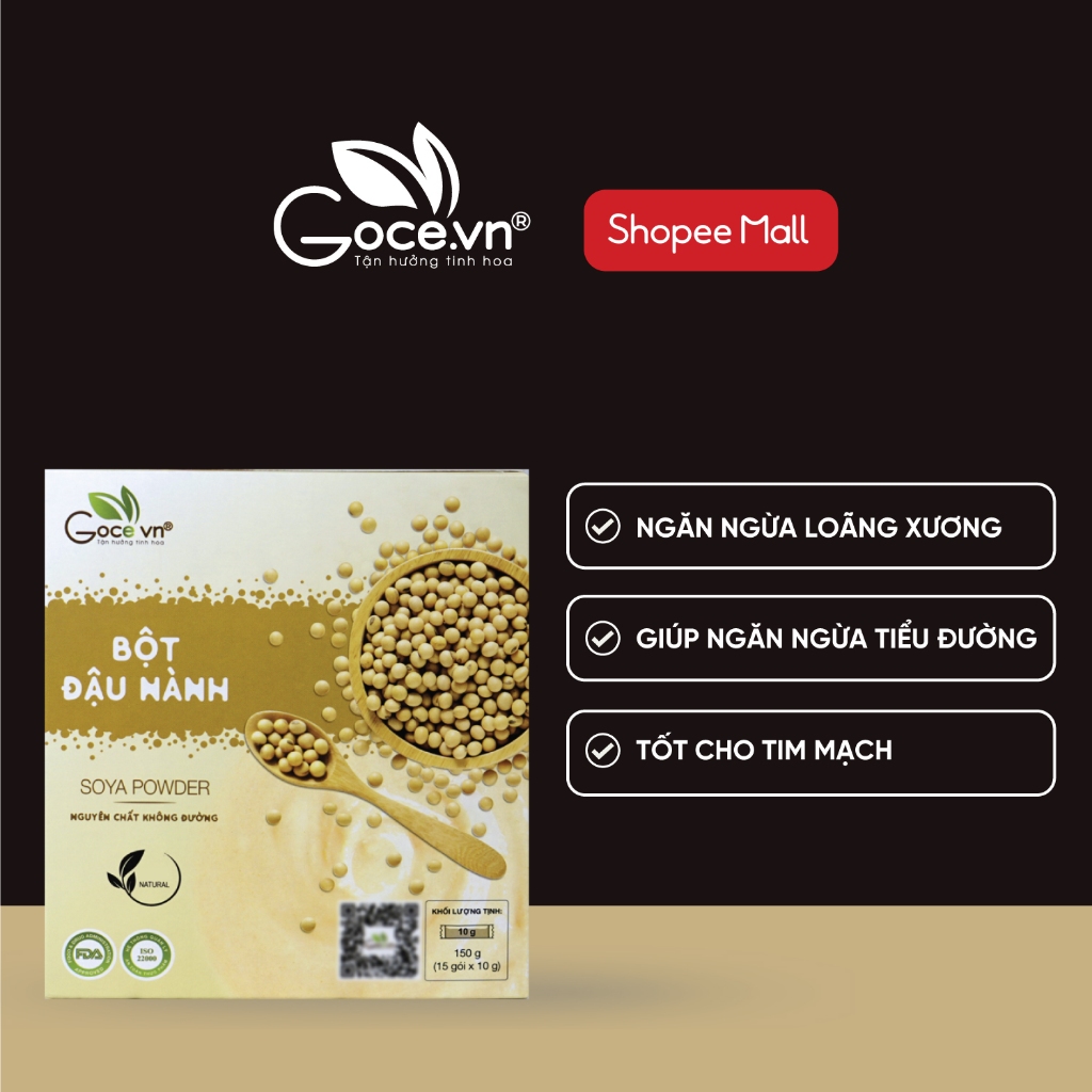 Bột đậu nành nguyên chất Goce – 150g (15 gói x 10g) ST