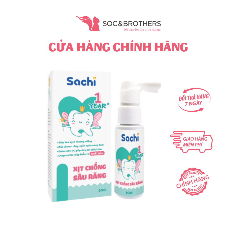 Xịt chống sâu răng Sachi 12M+ 30ml