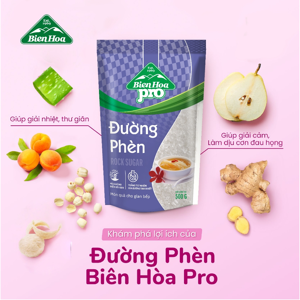 Combo 3 Đường Phèn Biên Hòa Pro 500 Gram/túi