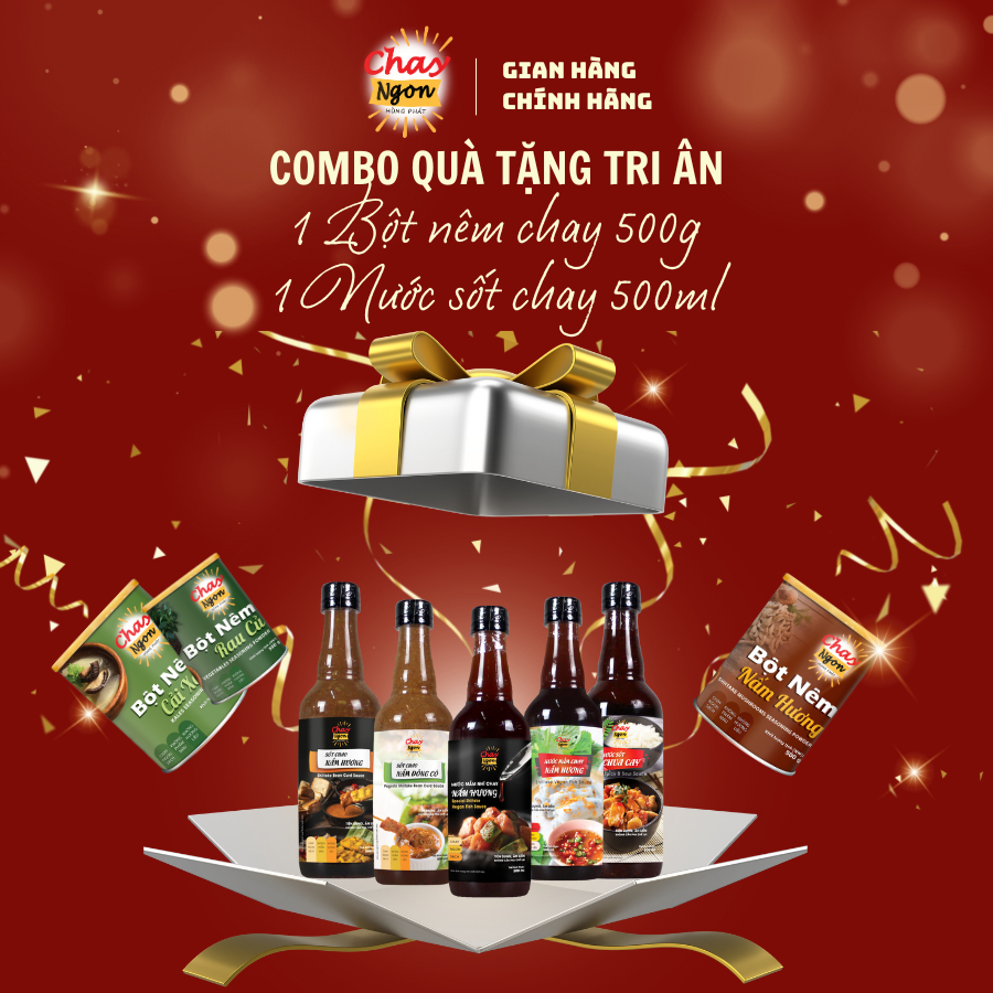 Combo Quà Tặng Nước Sốt Chay 500ml Và Bột Nêm Chay 500g