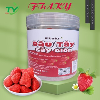 Dâu giòn không sợ béo sấy giòn thăng hoa nguyên quả, chua ngọt tự nhiên làm kẹo nougat hộp 500ml