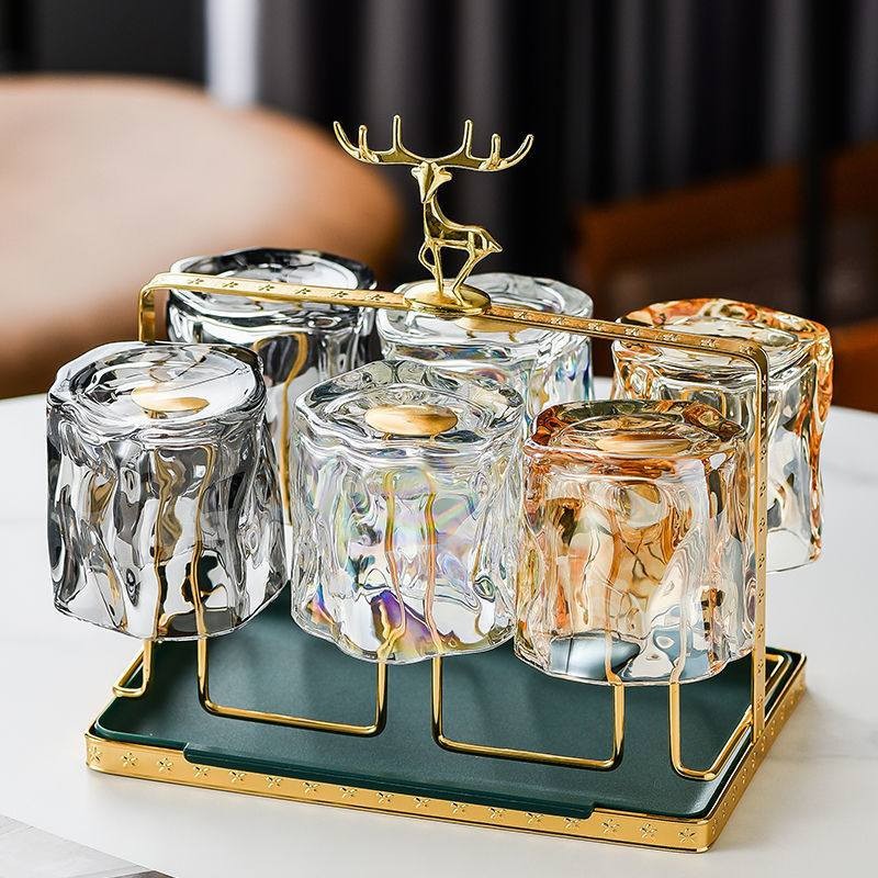 Bộ cốc thuỷ tinh xoắn màu sắc, bộ lý xoắn phong cách Hàn Quốc, bộ cốc xoắn, màu sắc