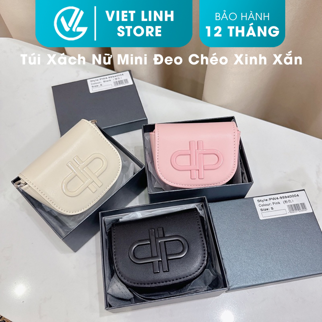 Túi Xách Nữ Mini Đeo Chéo Chất Liệu Da Pu Khóa Nối 2 Dây Mẫu Mới Hottrend - Việt Linh Store