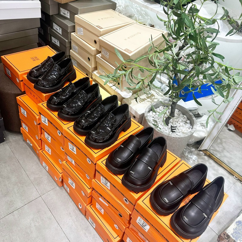 Giày moca miumiu da bóng mũi tròn giày mpb fullbox