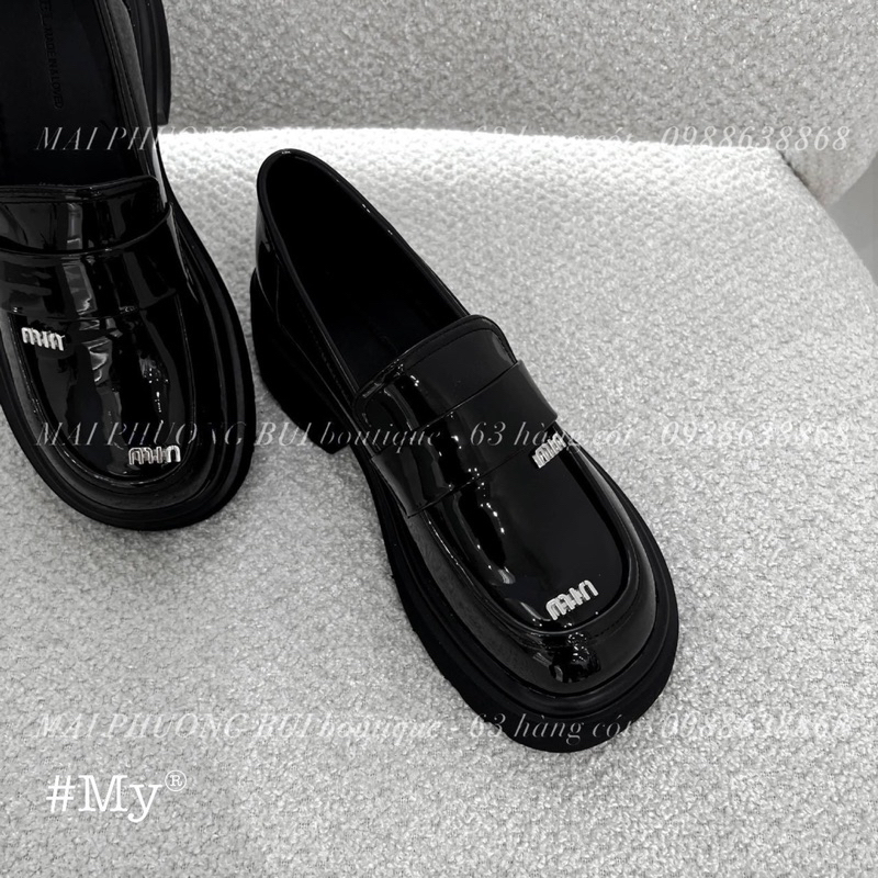 Giày moca miumiu da bóng mũi tròn giày mpb fullbox