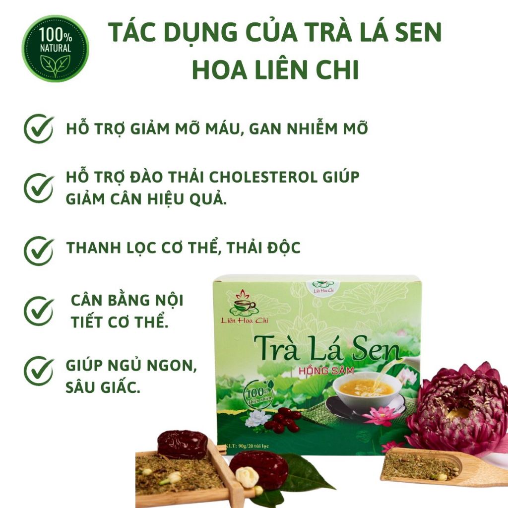 TRÀ LÁ SEN NGUYÊN CHẤT - HỒNG SÂM