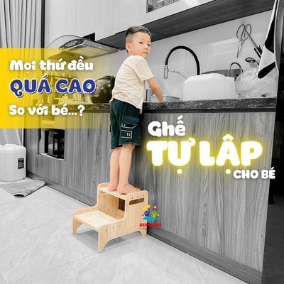 Ghế Ngồi Cho Bé Ghế  Tự Lập  Bằng Gỗ Benrikids Cho Bé Tự Đánh Răng Sinh Hoạt Cá Nhân