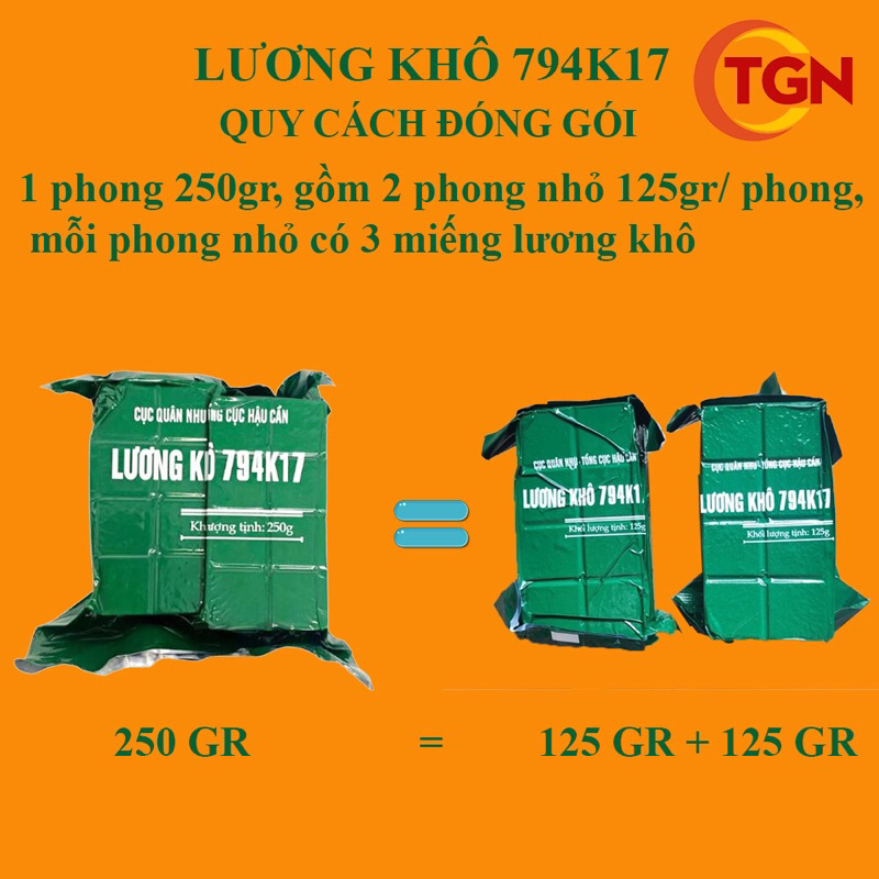Lương khô quâ.n đội 794K17- 04 x250gr =1kg - Hạn mới đến tháng 9/2024