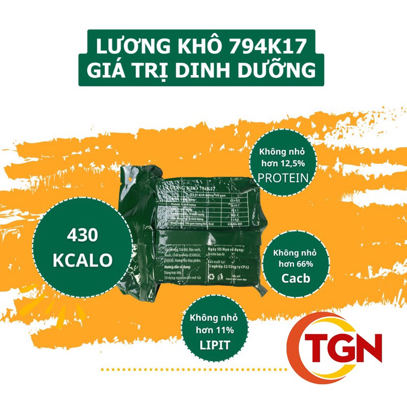 Lương khô quâ.n đội 794K17- 04 x250gr =1kg - Hạn mới đến tháng 9/2024