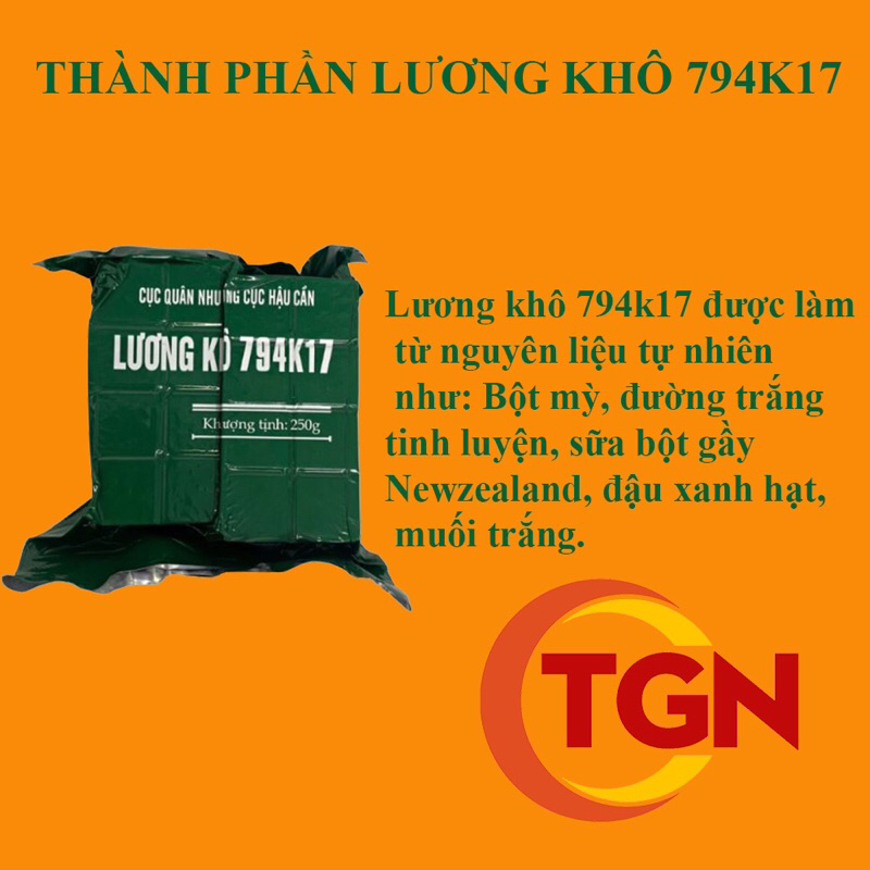 Lương khô quâ.n đội 794K17- 04 x250gr =1kg - Hạn mới đến tháng 9/2024
