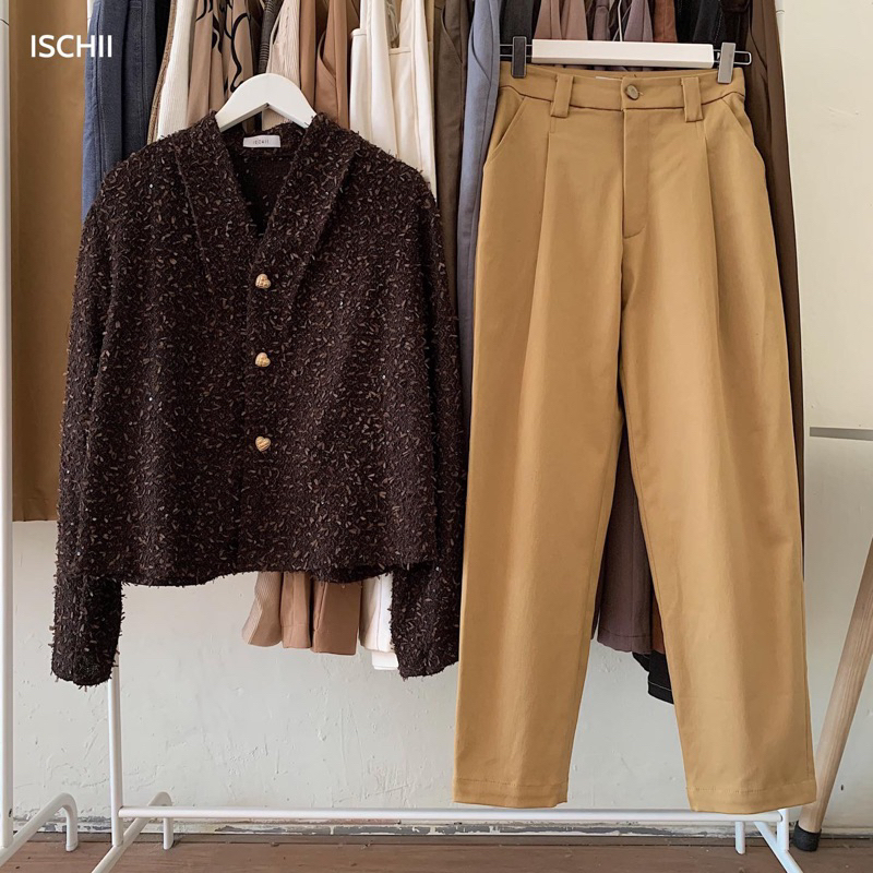ISCHII - Áo kiểu lông cừu vintage Santa shirt