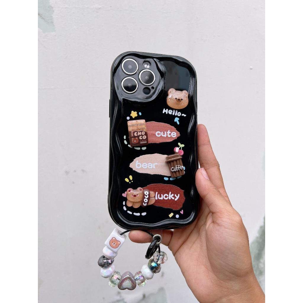 Ốp lưng iphone charm caffe kèm móc khóa 8plus, x, xs, xsmax, 11,11promax, 12, 12promax, 13promax, 14promax, 15promax