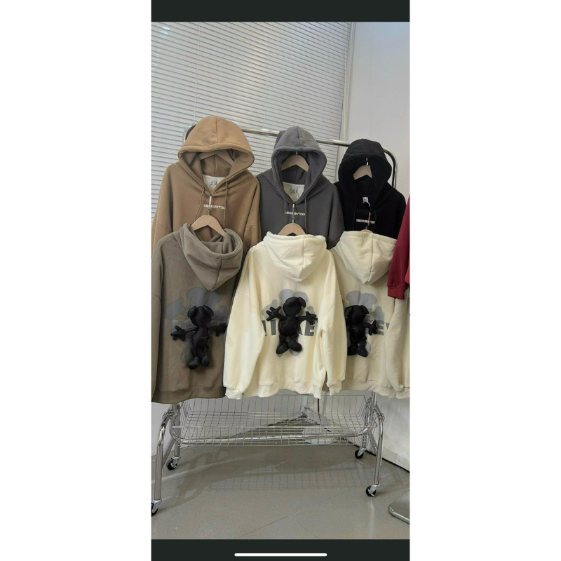 Hoodie lót nhung tặng kèm gấu