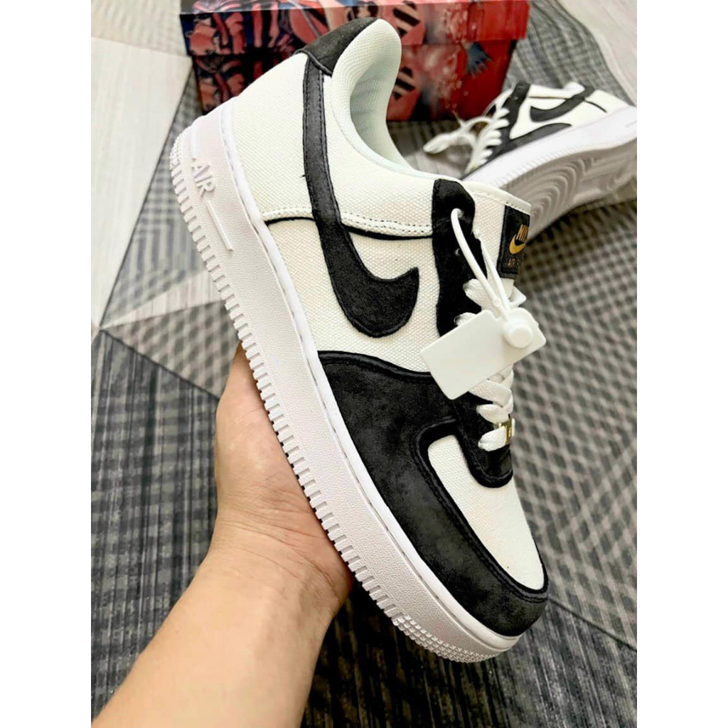 Giày sneaker Af1 Xám Lông Chuột Nam Nữ Bản Classic, Giày Sneaker Air Force 1 Xám Lông Chuột Canvas Đủ Size Full Bill Box