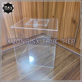 Hòm phiếu bốc thăm mica, thùng phiếu mica trong suốt, thùng bốc thăm trong suốt hình thức đẹp
