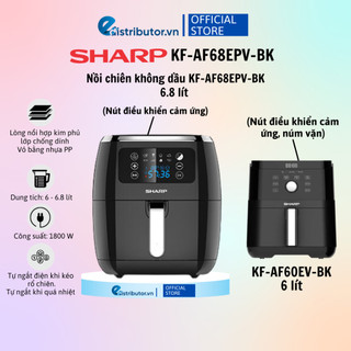 Nồi chiên không dầu sharp kf-af68epv-bk / kf-af60ev-bk - 100% chính hãng