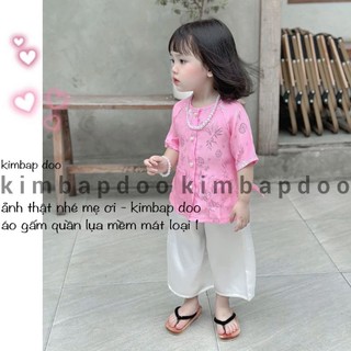 (8-35kg) Bộ bà ba gấm lá tre cho bé gái
