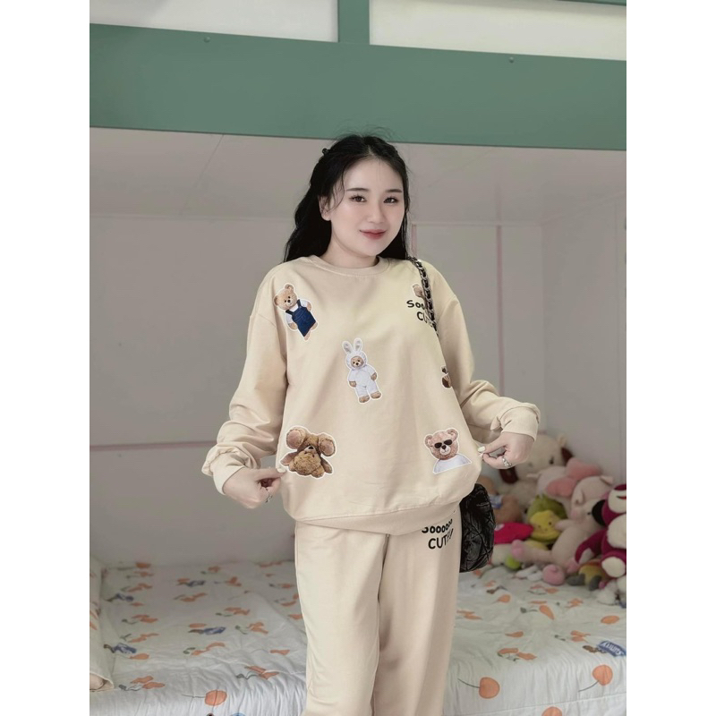 SET HOODIE GẤU QUẦN SUÔNG