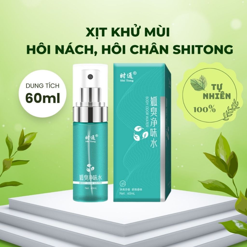 Xịt Khử Mùi Hôi Nách Hôi Chân SHITONG 60ml Nam Nữ Nội Địa Trung Mùi Thơm Mát, Khử Khuẩn, An Toàn Cho Da
