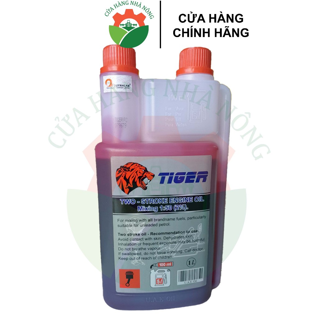 Nhớt 2 thì TIGER 1L xanh/đỏ chính hãng