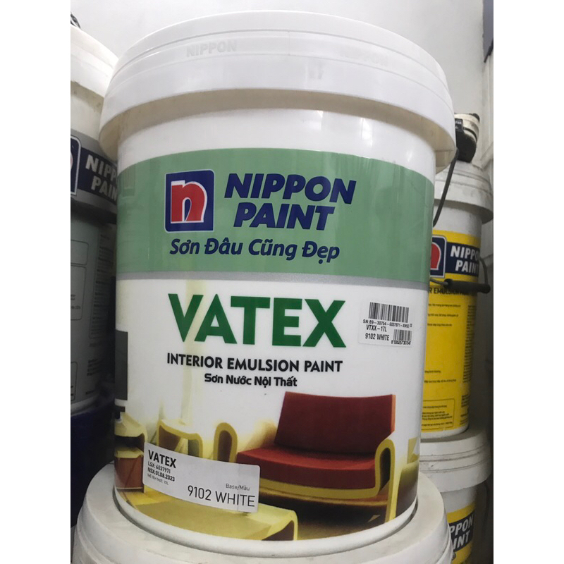 Sơn Nippon Vatex 9102 ( mầu trắng ) 17 lít / 1 thùng ( không ship đc đi tỉnh ) ở HN đặt hoả tốc giúp Shop.